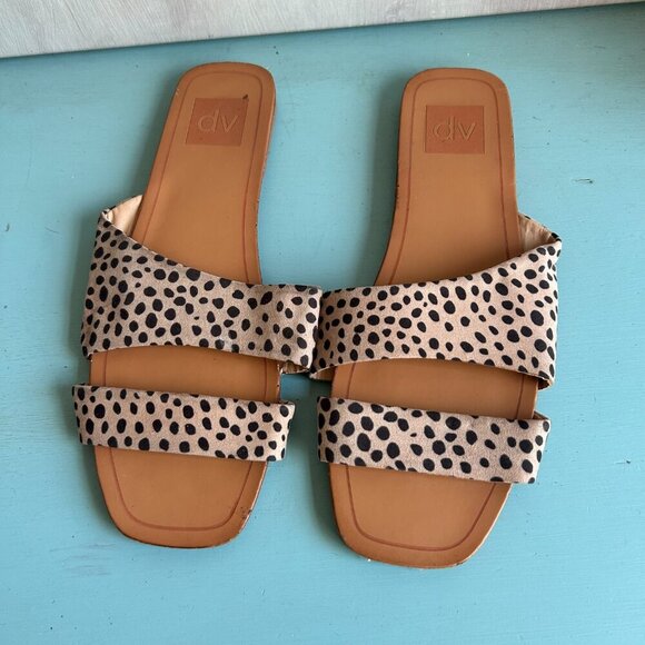 Dolce Vita DV Leopard Print Bryn Asymmetrical Slide Sandals Size 8.5 - Picture 10 of 11